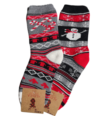 Green Goose Alpaca Damessokken - 2 Paar - Kerst - 95%