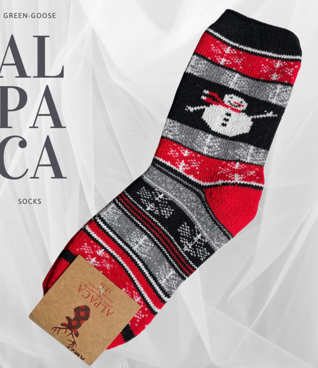 green-goose Alpaca Damessokken - 2 Paar - Kerst - 95%