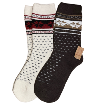 Green Goose Alpaca Herensokken - 2 Paar - wit/bruin - 95%