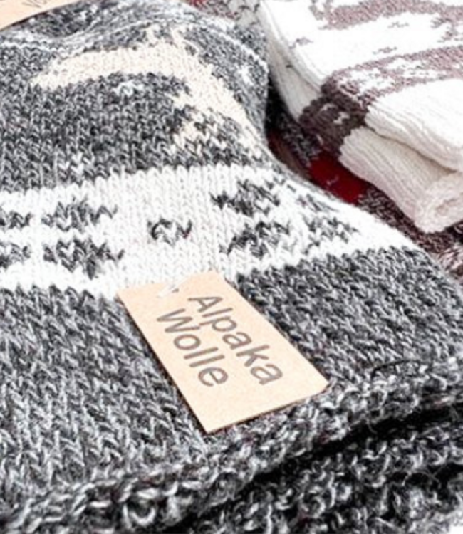 green-goose Alpaca Herensokken - 2 Paar - wit/bruin - 95%