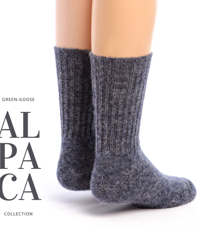 green-goose Alpaca Herensokken - 1 Paar - Relief - 85%