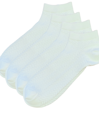 Green Goose green-goose Bamboe Enkelsokken Heren - Wit en Zilver - 4 Paar - 95%