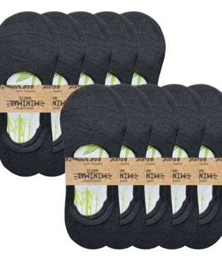 Green Goose green-goose Bamboe Dames Footies - 10 paar - 85% Bamboe - Zwart - Maat 35-39