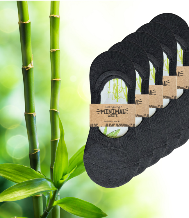 green-goose Bamboe Dames Footies - 10 paar - 85% Bamboe - Zwart - Maat 35-39