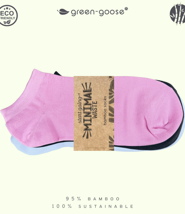 green-goose Bamboe Dames Enkelsokken - 5 Paar - Maat 35-42 - 95% bamboe