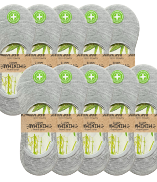 Green Goose green-goose Bamboe Dames Footies - 10 paar -85% Bamboe - Grijs - Maat 35-39