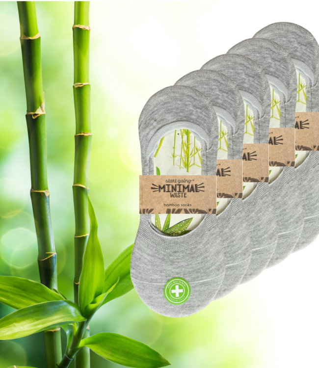 green-goose Bamboe Dames Footies - 10 paar -85% Bamboe - Grijs - Maat 35-39