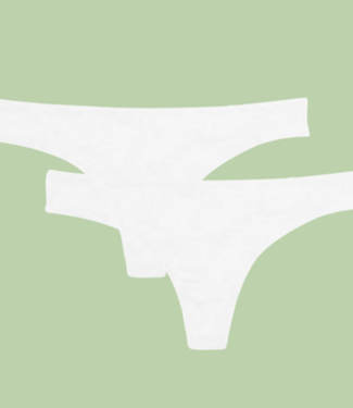 Green Goose green-goose Bamboe Dames Strings - 2 Stuks - Wit - 95% Bamboe