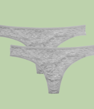 Green Goose Bamboe Dames Strings - 2 Stuks - Grijs - 95% Bamboe