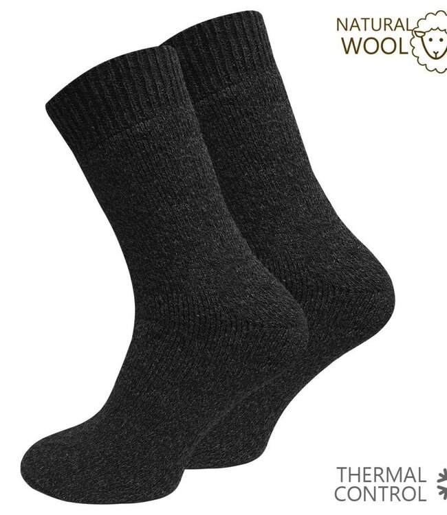 green-goose Noorse Wollen Sokken - 2 Paar - Zwart - 30%
