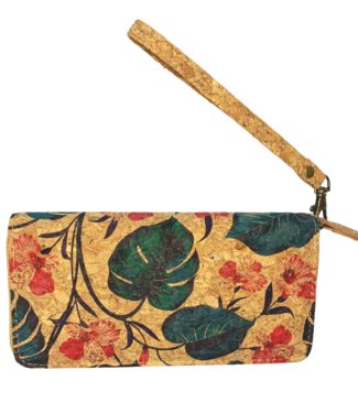 Green Goose Kurk Dames Portemonnee - Bloem & Blad