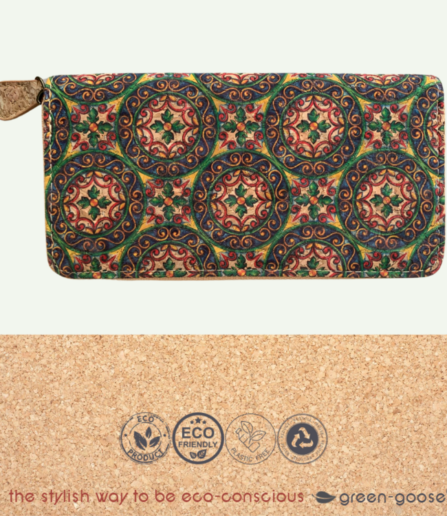 green-goose Kurk Dames Portemonnee - Circles