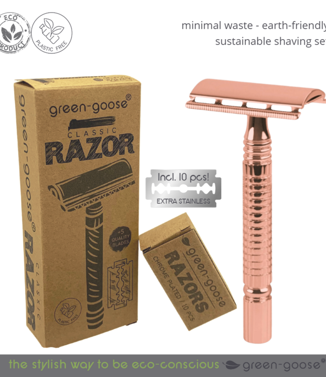 green-goose Klassieke Scheerset - Roze Goud