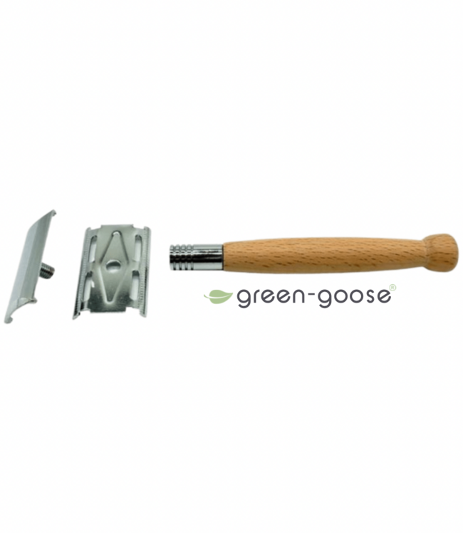 green-goose Klassiek Scheermes met Scheerzeep en Scheerkwast - Bamboe