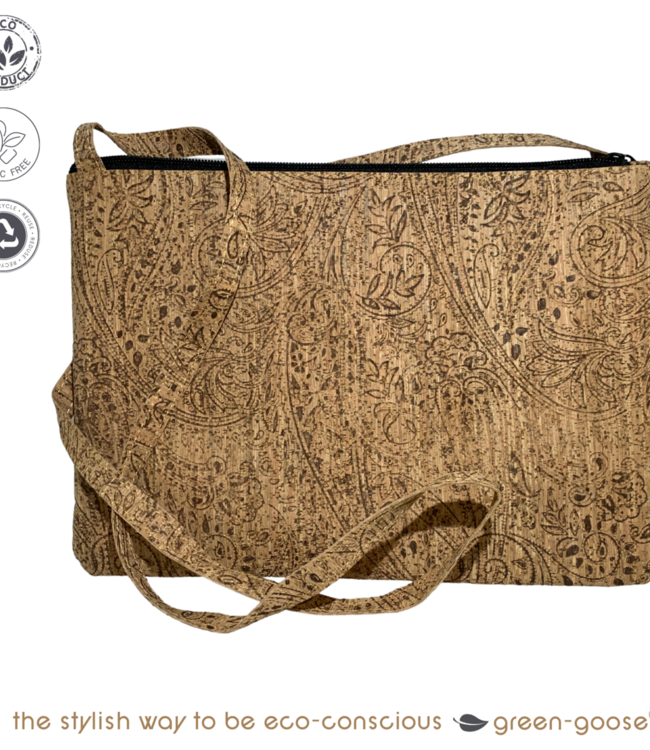 green-goose Kurk Schoudertas - Zilver