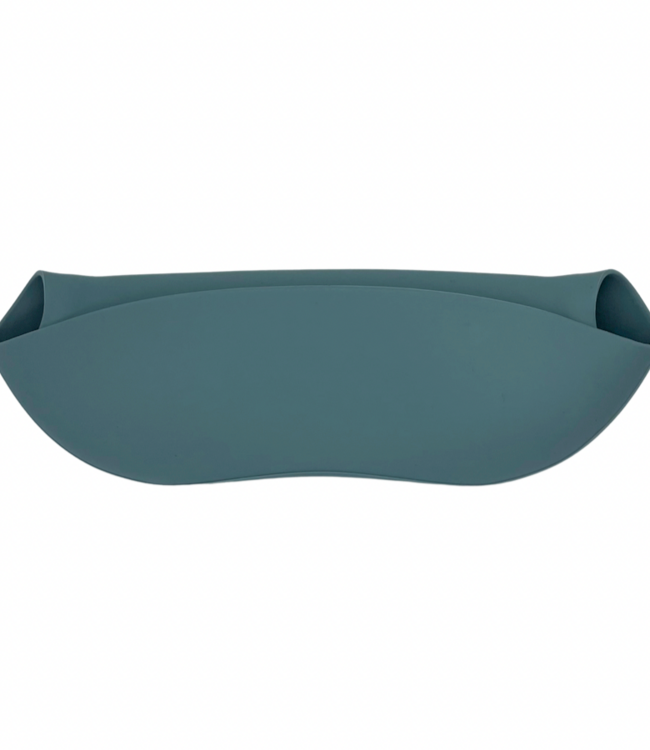 green-goose Siliconen Slabbetje en Bamboe Bestek - Petrol