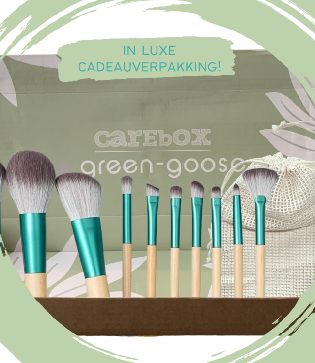 green-goose Make Up Borstel Set met Zak - 10 Stuks