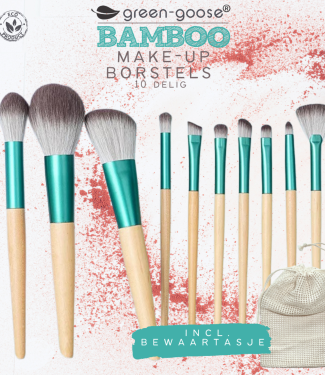 green-goose Make Up Borstel Set met Zak - 10 Stuks