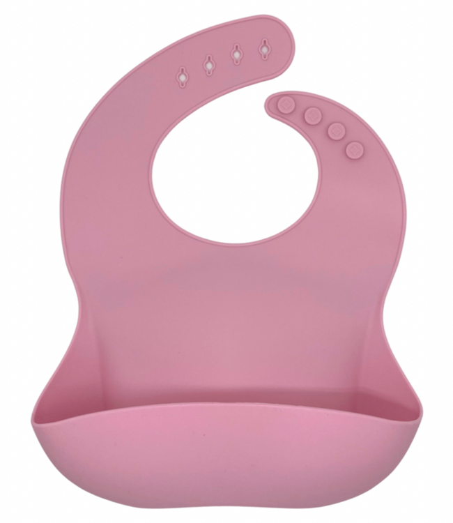 green-goose Siliconen Slabbetje en Bamboe Bestek - Roze