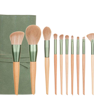 Green Goose green-goose Make-Up Kwasten - 10 Stuks - in Suede Hoes