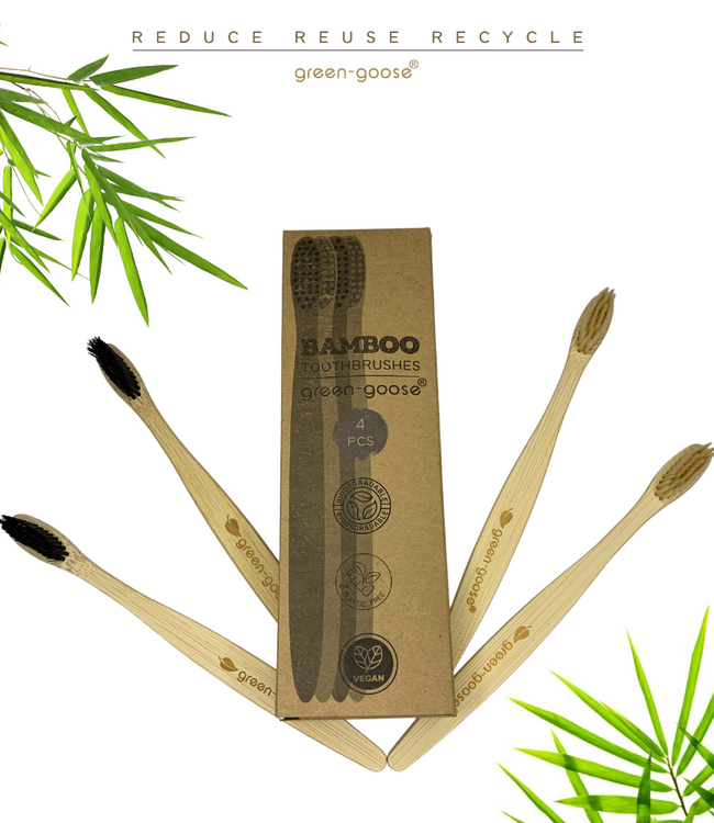 green-goose Bamboe Tandenborstels | 8 Stuks | Hard & Medium