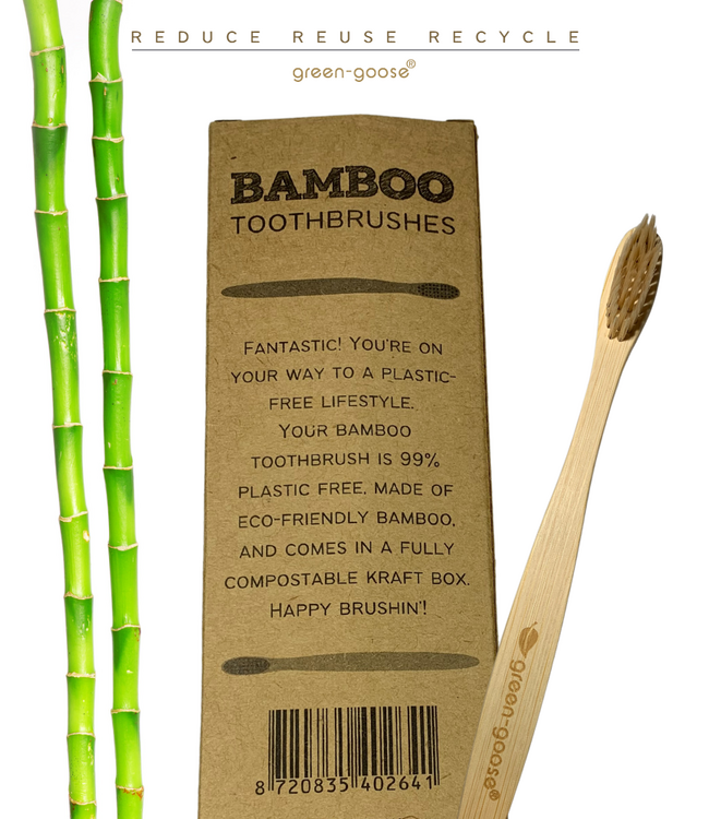 green-goose Bamboe Tandenborstels | 8 Stuks | Hard & Medium