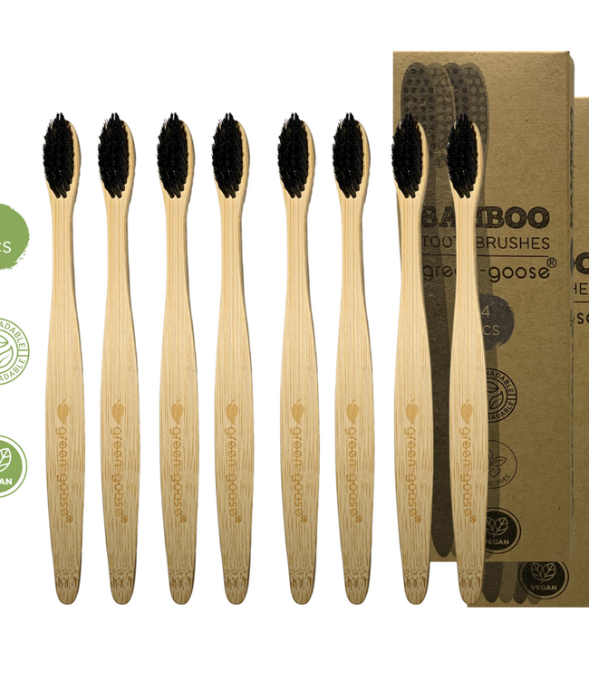 green-goose Bamboe Tandenborstels | 8 Stuks | Hard