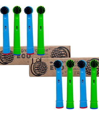 Green Goose green-goose Oral B Houtskool Opzetborstels | 2x4 Stuks | Kids