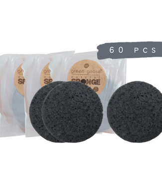 Green Goose Bamboe Houtskool Cellulose Sponsjes | 60 Stuks
