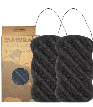 Green Goose green-goose Houtskool Konjacsponsjes | 2 Stuks