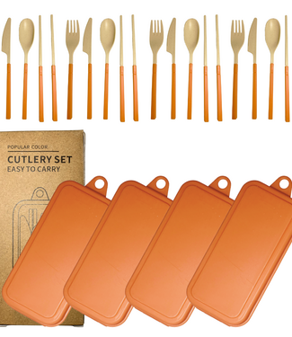 Green Goose green-goose Bio-based Bestekset Opvouwbaar - Oranje - 4 Sets