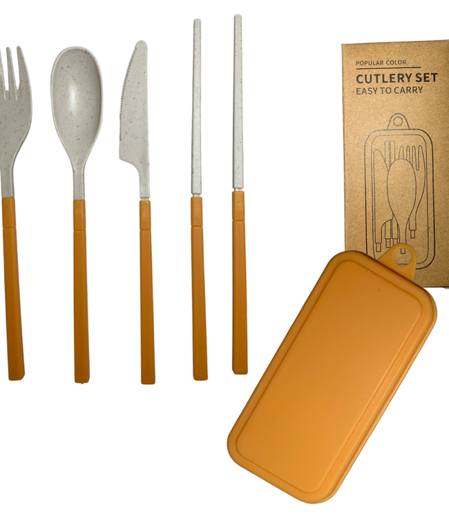 green-goose Bio-based Bestekset Opvouwbaar - Oranje - 4 Sets