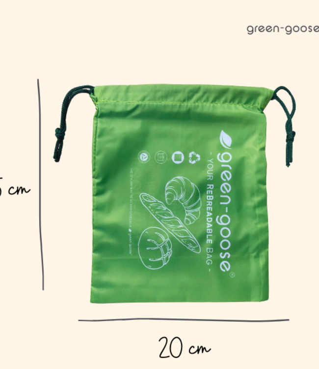 green-goose Herbruikbare rPet Broodjeszakjes - 2 Stuks - 25x20cm