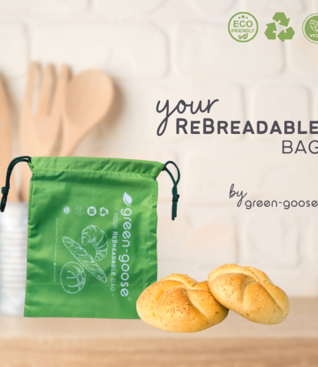 green-goose Herbruikbare rPet Broodjeszakjes - 2 Stuks - 25x20cm