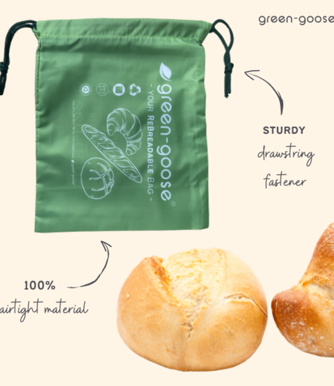 green-goose Herbruikbare rPet Broodjeszakjes - 2 Stuks - 25x20cm