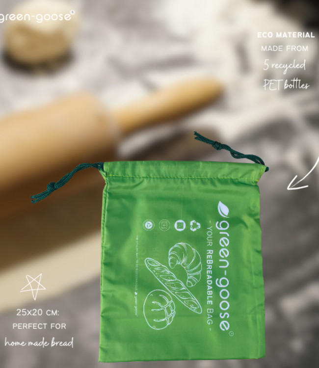 green-goose Herbruikbare rPet Broodjeszakjes - 2 Stuks - 25x20cm