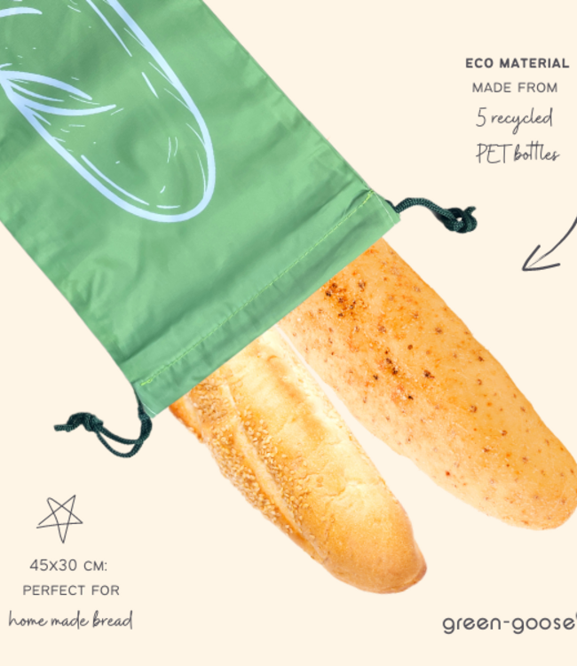 green-goose Herbruikbare rPet Stokbroodzak - 70x21cm