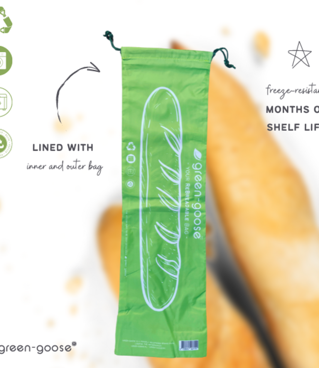 green-goose Herbruikbare rPet Stokbroodzak - 70x21cm
