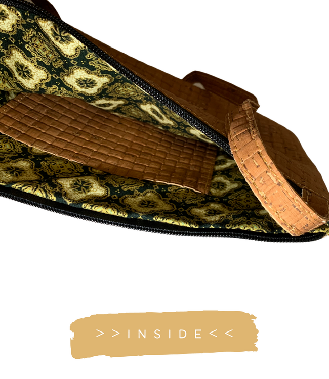 Gissy Kurk en Leer Handtas XL - Driehoek - Groen