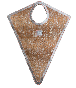 Gissy Kurk en Leer Handtas XL - Driehoek - Oranje