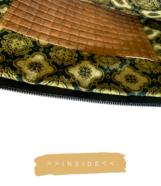 Gissy Kurk en Leer Handtas XL - Driehoek - Oranje