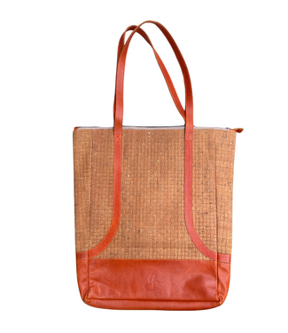 Gissy Kurk en Leer Handtas XL - Oranje