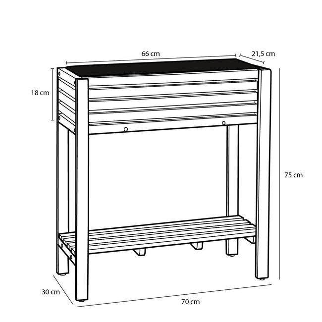 Plantenbak buiten Bruin 1Acacia hout