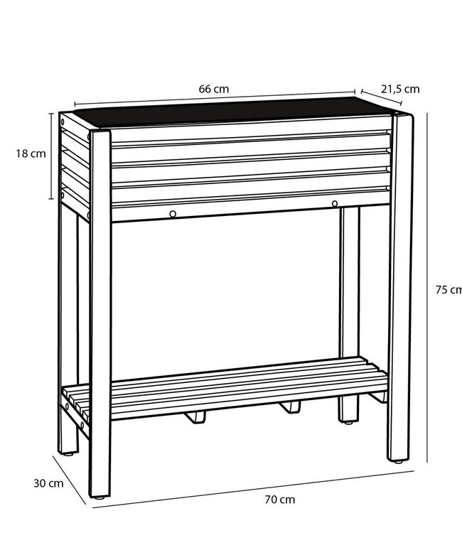 Plantenbak buiten Bruin 1Acacia hout