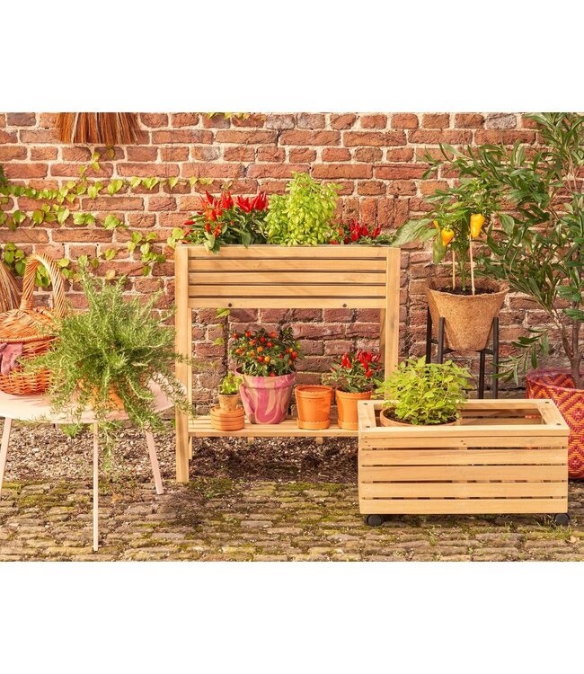 Plantenbak buiten Bruin 1Acacia hout