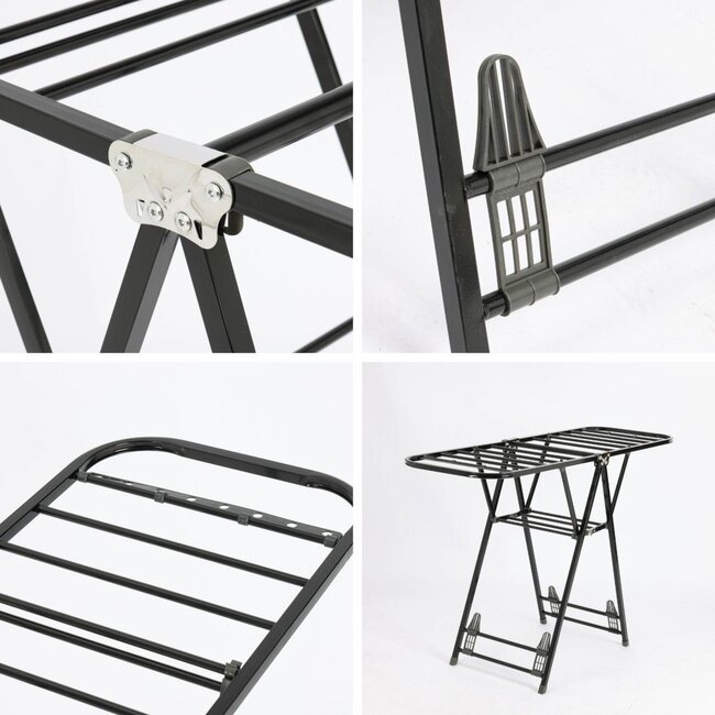 Wasrek - Metaal - Inklapbaar - Zwart