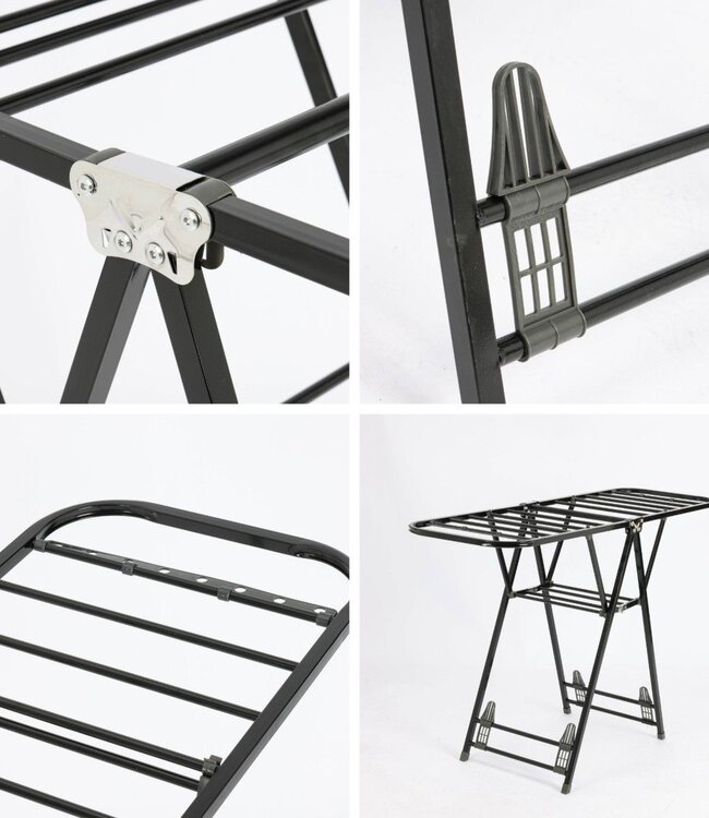 Wasrek - Metaal - Inklapbaar - Zwart