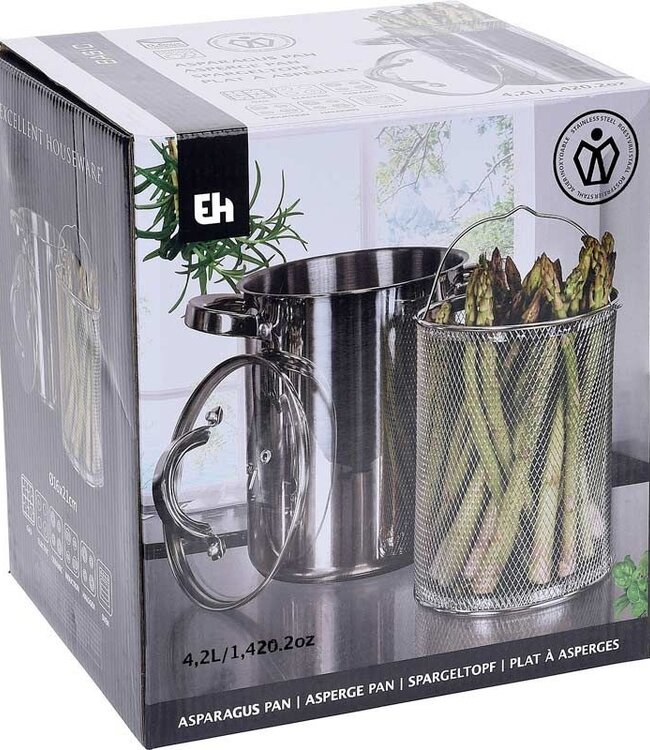 Aspergepan met glazen deksel - 4.2 liter