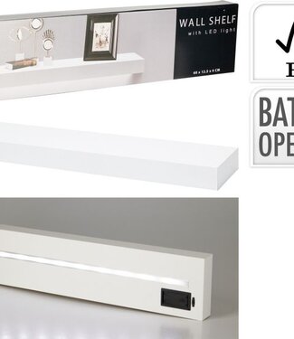Wandplank met LED verlichting - Wit