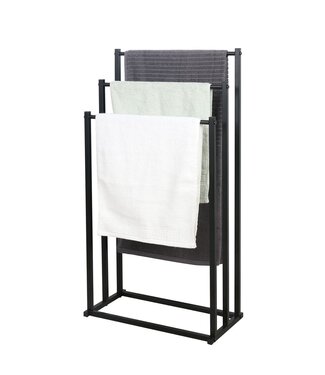 Ceruzo Handdoekrek - Metaal - Vrijstaand - Zwart